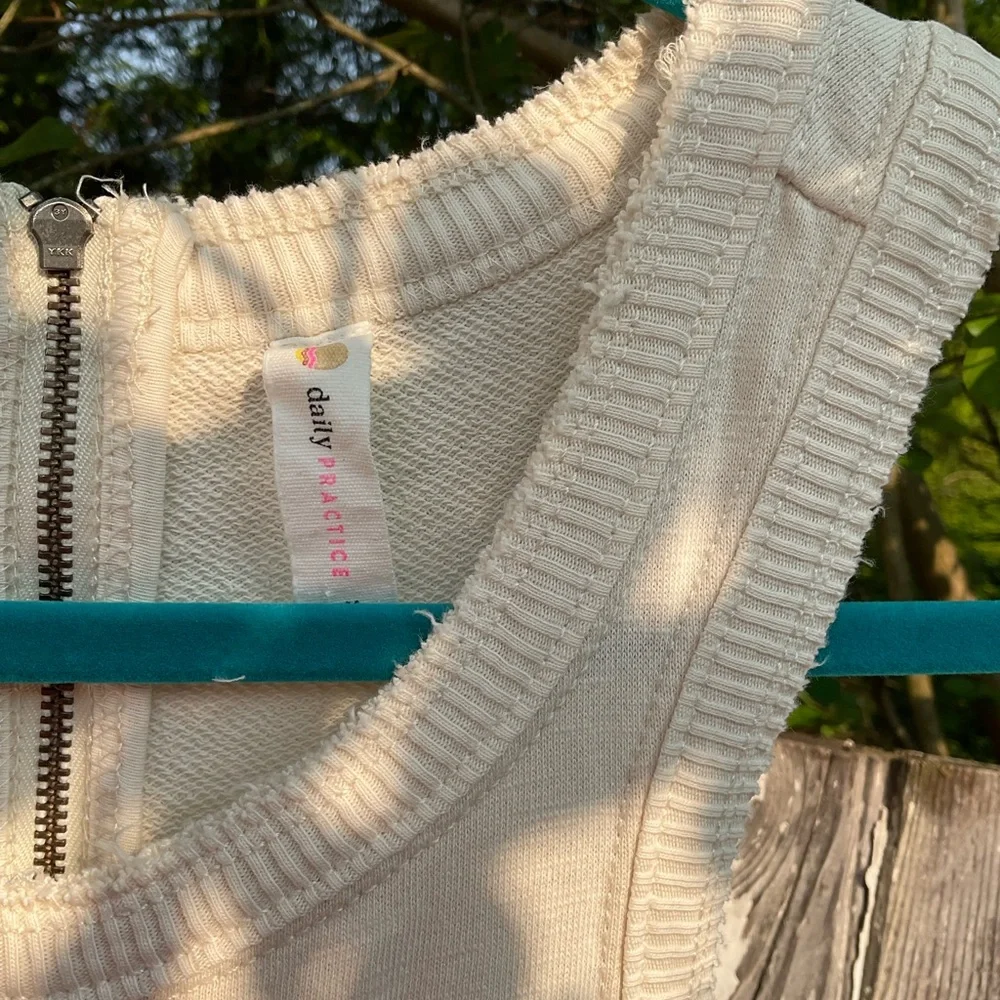 Anthropologie daily practice horizon wide leg knit Jumpsuit in pearl - Picture 10 of 13